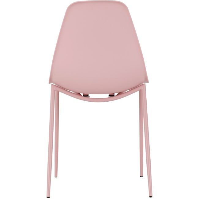 Set of 2 Pink Plastic Dining Chairs - Lindon