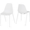 Lindon Plastic White Pair of Dining Chair&#39;s