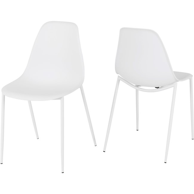 Lindon Plastic White Pair of Dining Chair's