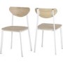 Riley White Dining Chair in Light Oak Effect Veneer