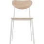 Riley White Dining Chair in Light Oak Effect Veneer