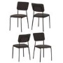 Set of 4 Grey Boucle Fabric Dining Chairs Sheldon- Seconique 