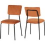 Set of 4 Burnt Orange Velvet Dining Chairs Sheldon- Seconique 