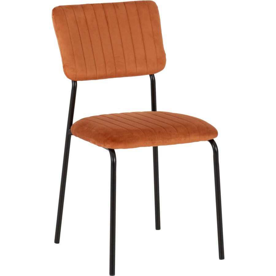 Set of 4 Burnt Orange Velvet Dining Chairs Sheldon- Seconique 