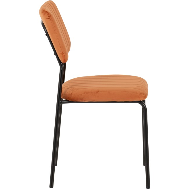 Set of 4 Burnt Orange Velvet Dining Chairs Sheldon- Seconique 