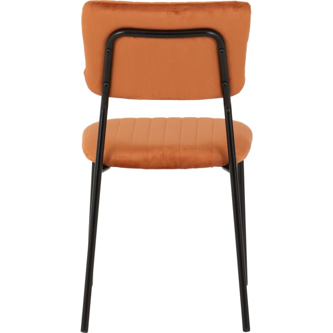 Set of 4 Burnt Orange Velvet Dining Chairs Sheldon- Seconique 