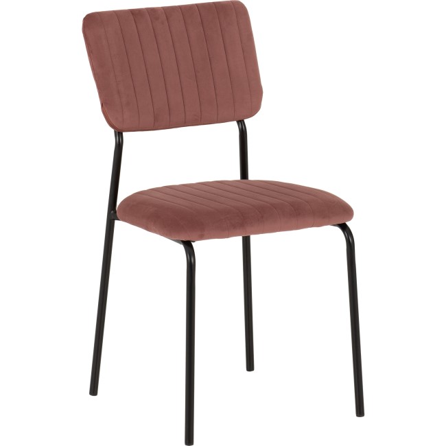 Set of 4 Pink Velvet Dining Chairs Sheldon- Seconique 