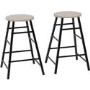 Athens Pair of Bar Stools in Grey Concrete Effect - Seconique