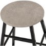 Athens Pair of Bar Stools in Grey Concrete Effect - Seconique