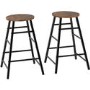 Athens Pair of Bar Stools in Acacia Wood Effect - Seconique