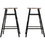 Athens Pair of Bar Stools in Acacia Wood Effect - Seconique