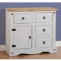Corona Small Grey Sideboard with Sold Pine Top & Storage - Seconique