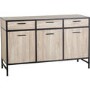 Warwick 3 Door and 3 Drawer Sideboard  - Oak Effect and Metal