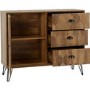 Ottawa Oak Effect & Black 1 Door 3 Drawer Sideboard - Seconique