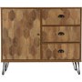 Ottawa Oak Effect & Black 1 Door 3 Drawer Sideboard - Seconique