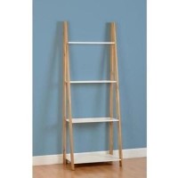 Seconique Santos 4 Shelf Unit in White/Distressed Waxed Pine