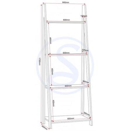 Seconique Santos 4 Shelf Unit in White/Distressed Waxed Pine