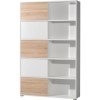 Germania Decor Sliding Door Display Cabinet In White and Oak 
