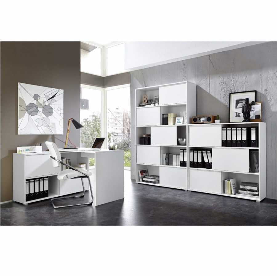 Germania 6 Door Sliding Display Cabinet In Oak and White 
