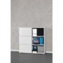 Germania 6 Door Sliding Display Cabinet In Oak and White 