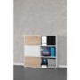 Germania 6 Door Sliding Display Cabinet In Oak and White 