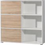 Germania 6 Door Sliding Display Cabinet In Oak and White 