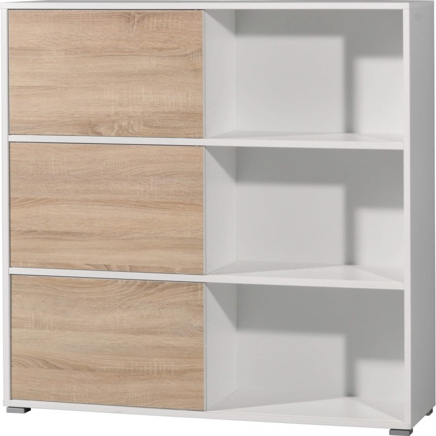 Germania 6 Door Sliding Display Cabinet In Oak and White 