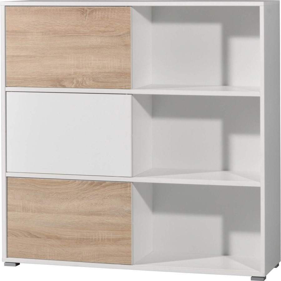 Germania 6 Door Sliding Display Cabinet In Oak and White 