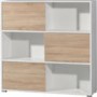 Germania 6 Door Sliding Display Cabinet In Oak and White 