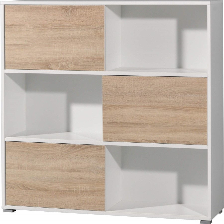 Germania 6 Door Sliding Display Cabinet In Oak and White 