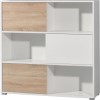 Germania 6 Door Sliding Display Cabinet In Oak and White 