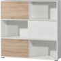 Germania 6 Door Sliding Display Cabinet In Oak and White 