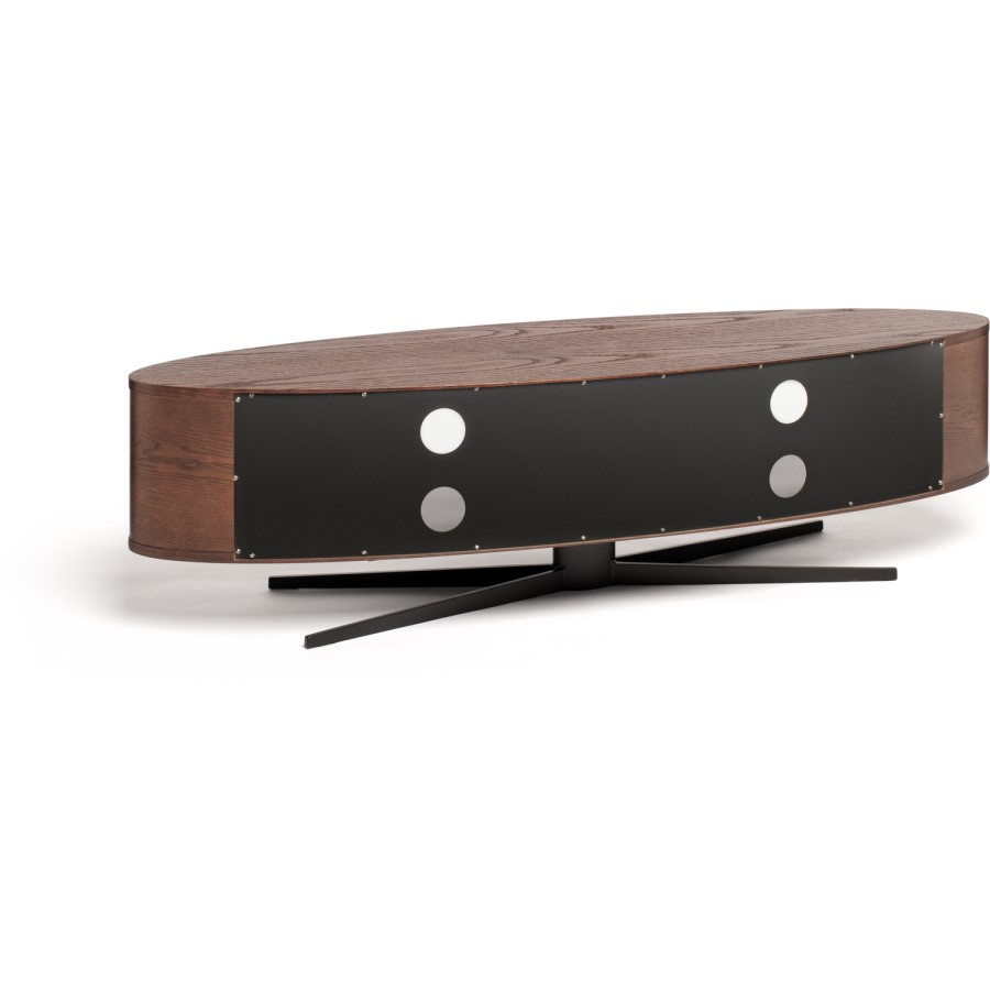 Techlink EL140DOSG Ellipse TV Stand for up to 70" TVs - Dark Oak/Satin Grey