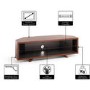 Techlink DL115DOSG Dual Corner TV Stand for up to 55" TVs - Dark Oak/Satin Grey