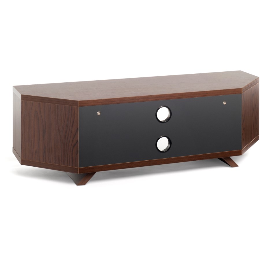 Techlink DL115DOSG Dual Corner TV Stand for up to 55" TVs - Dark Oak/Satin Grey