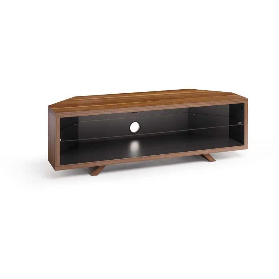 Techlink DL115WSG Dual Corner TV Stand for up to 55" TVs - Walnut