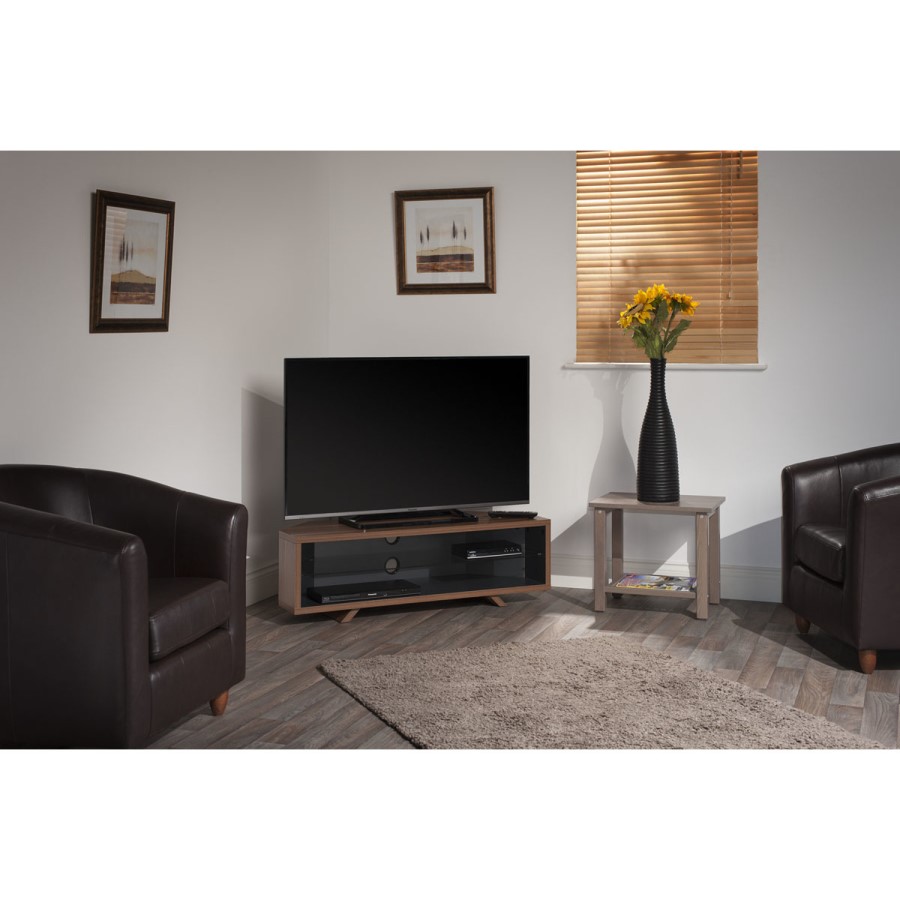 Techlink DL115WSG Dual Corner TV Stand for up to 55" TVs - Walnut