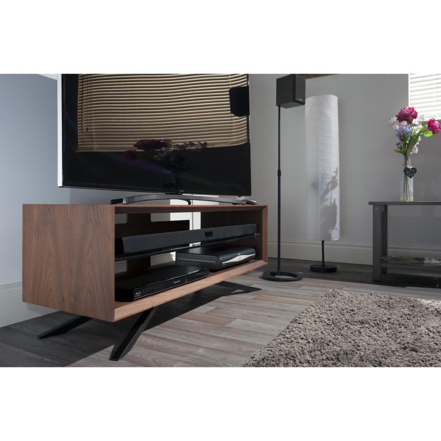 Techlink AA110W Arena TV Stand for up to 55" TVs - Walnut