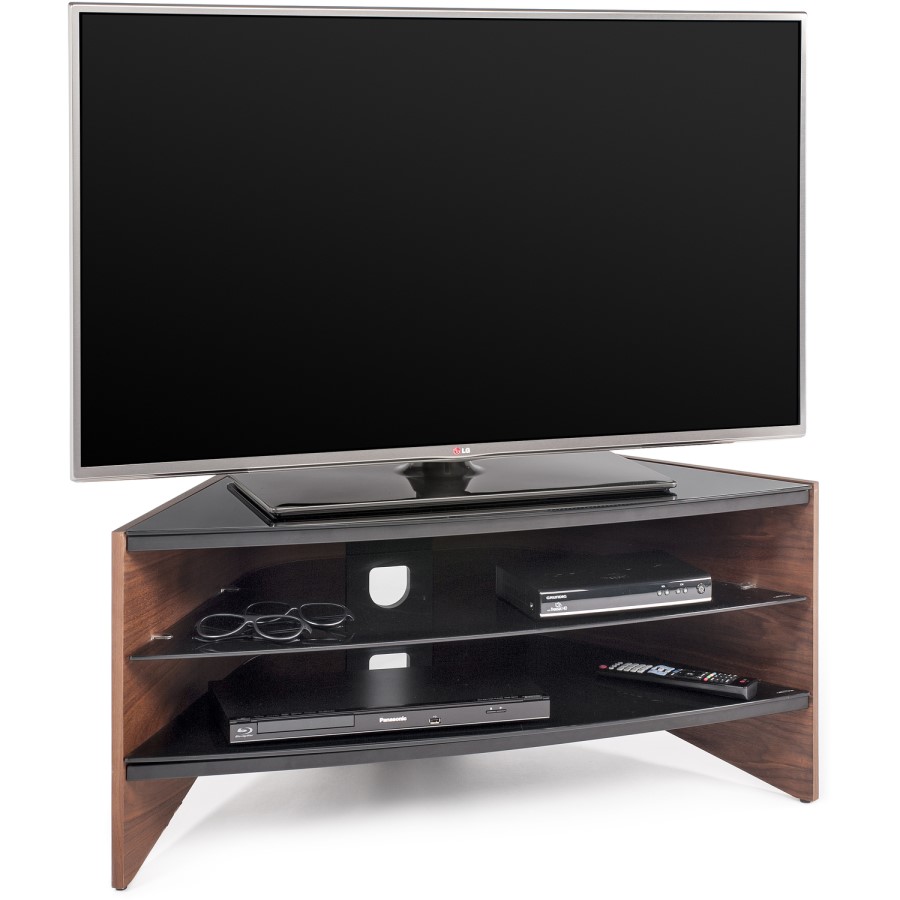 Techlink RV100W Riva Corner TV Stand for up to 50" TVs - Walnut