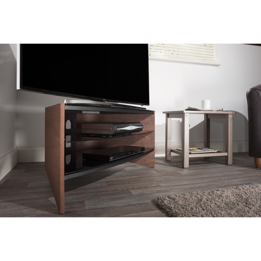 Techlink RV100W Riva Corner TV Stand for up to 50" TVs - Walnut