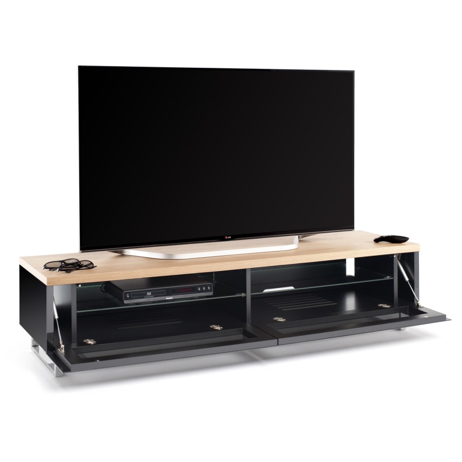 Techlink PM160LO Panorama TV Stand for up to 80" TVs - Light Oak