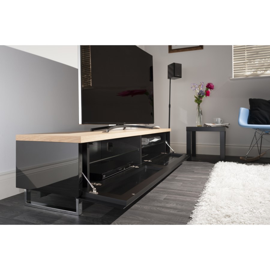 Techlink PM160LO Panorama TV Stand for up to 80" TVs - Light Oak