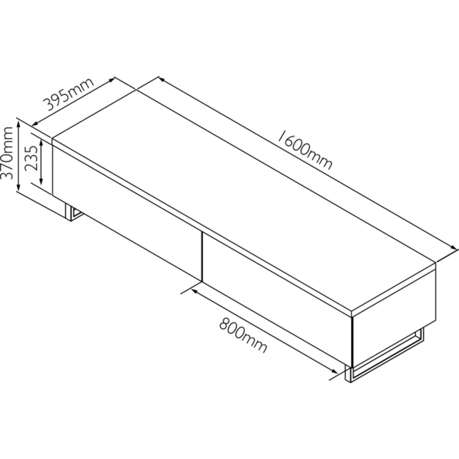Techlink PM160LO Panorama TV Stand for up to 80" TVs - Light Oak