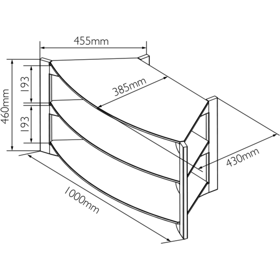 Techlink SK100TC Skala Corner TV Stand for TVs up to 50" - Titanium & Smoked Glass