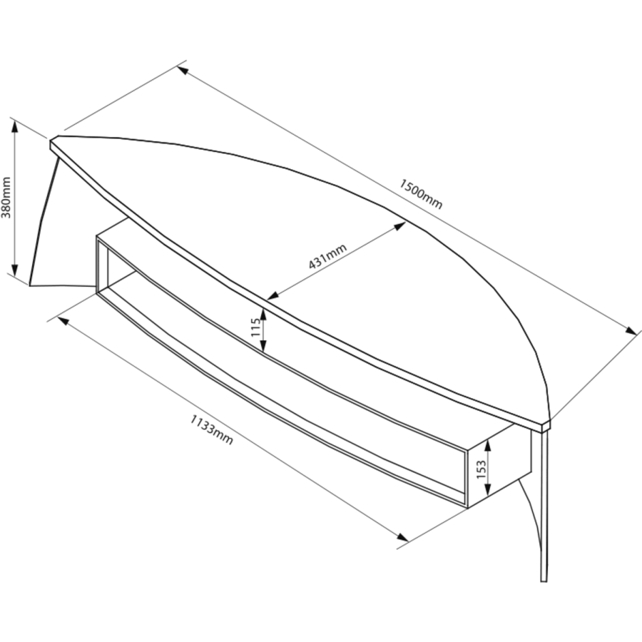 Techlink AC150BSG Air Curve Black TV Stand