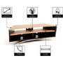 Techlink Prisma PR130SBLO TV Stand for up to 65" TVs - Black/Light Oak