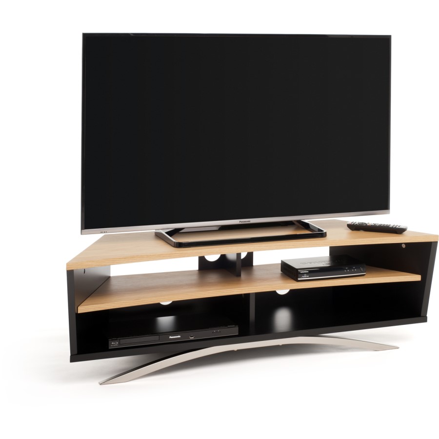 Techlink Prisma PR130SBLO TV Stand for up to 65" TVs - Black/Light Oak