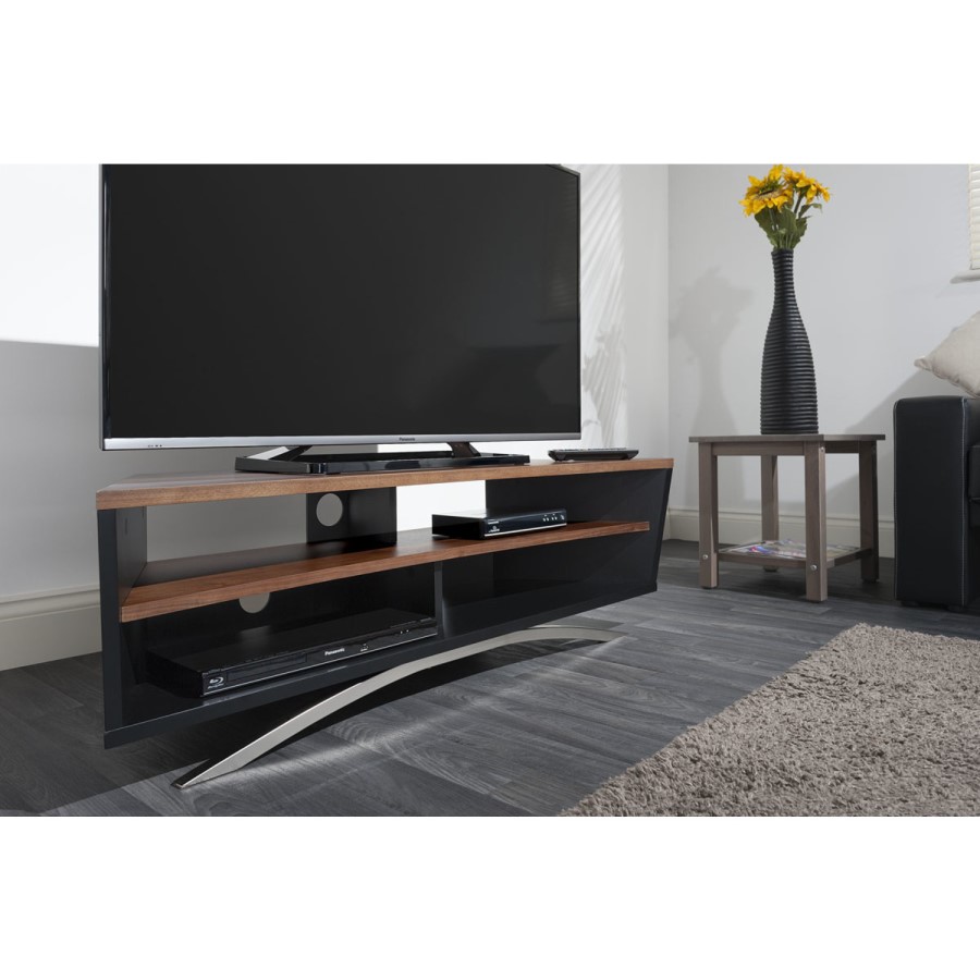 Techlink PR130SBW Prisma TV Stand for up to 65" TVs - Black/Walnut