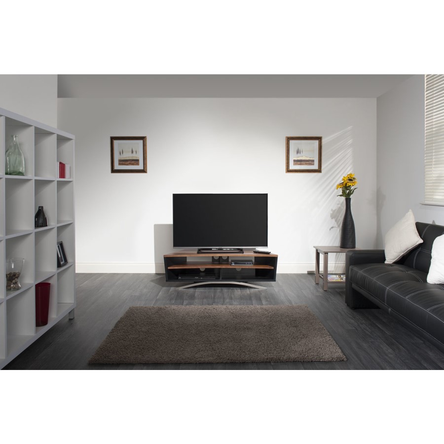 Techlink PR130SBW Prisma TV Stand for up to 65" TVs - Black/Walnut