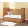 East Coast Langham Oak Sleigh Cot Bed with Drawer